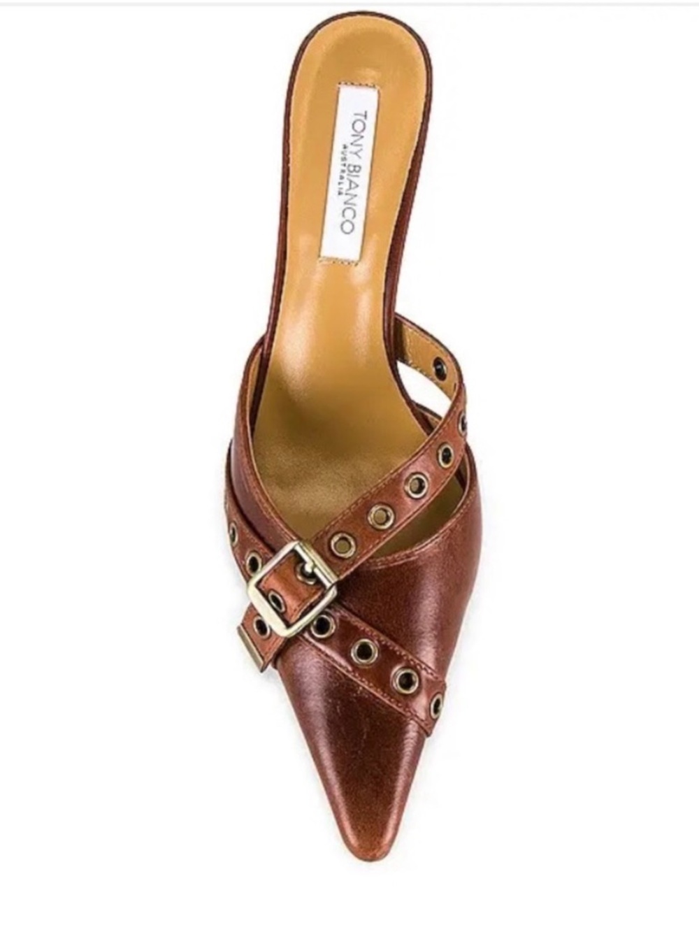 Tony Bianco Savoir Brown Leather Mule